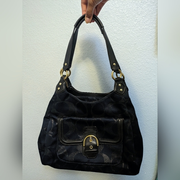 Coach Handbags - Coach Signature Metallic Campbell Jacquard Buckle Purse